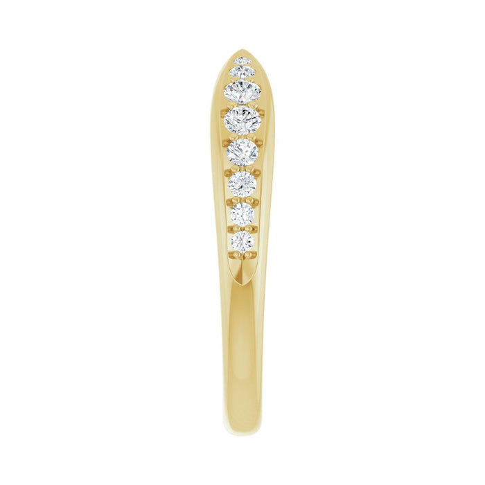 14K Yellow Gold 1/5 CTW Lab-Grown Diamond Pinched Contour Band