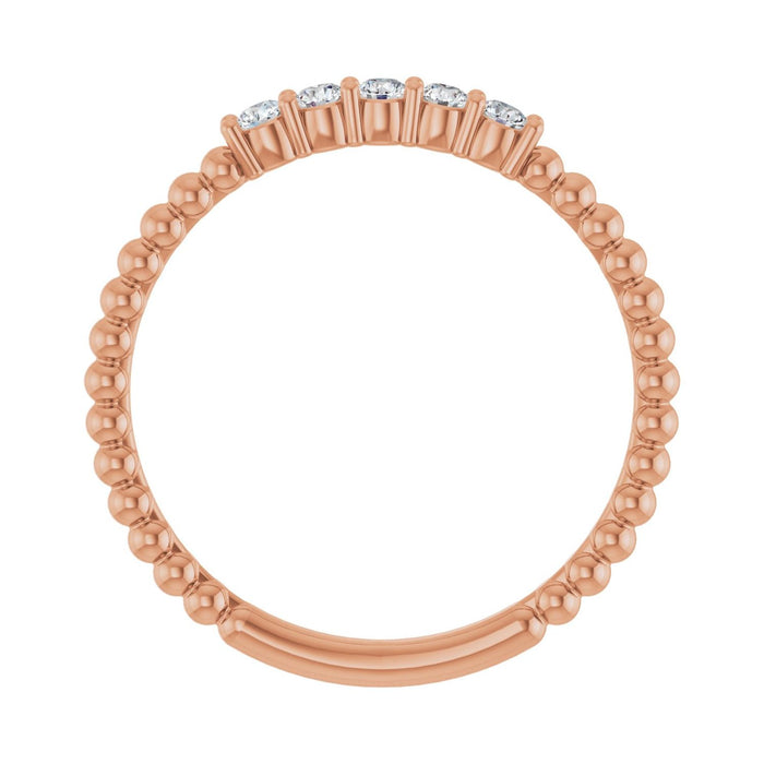 14K Rose Gold 1/6 CTW Lab-Grown Diamond Stackable Ring