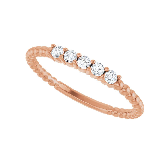 14K Rose Gold 1/6 CTW Lab-Grown Diamond Stackable Ring