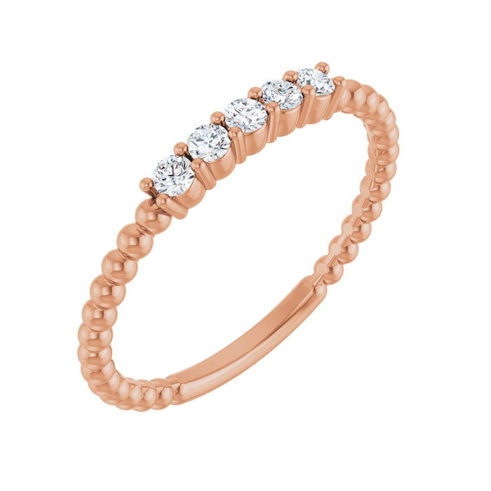 14K Rose Gold 1/6 CTW Lab-Grown Diamond Stackable Ring