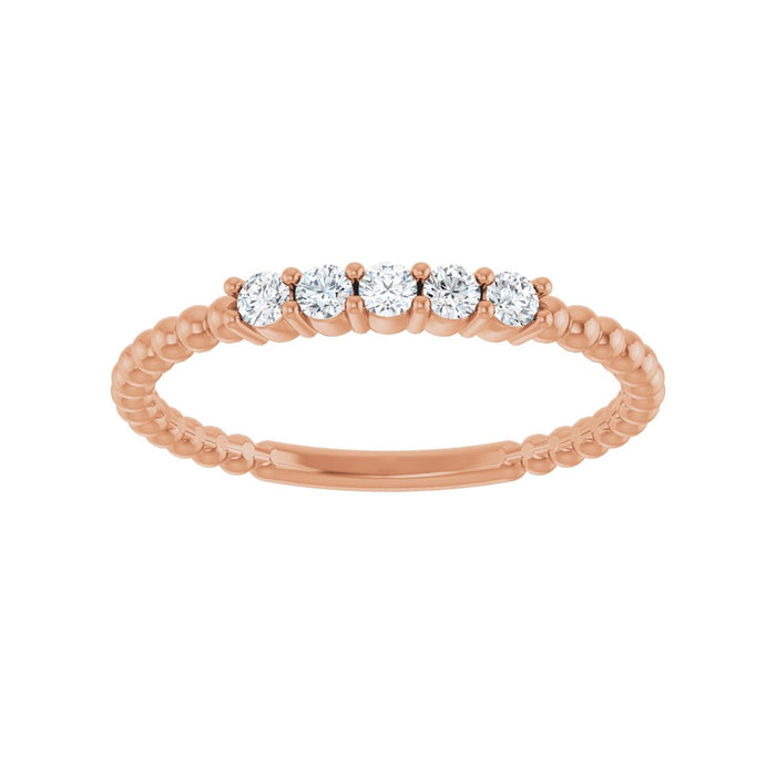 14K Rose Gold 1/6 CTW Lab-Grown Diamond Stackable Ring
