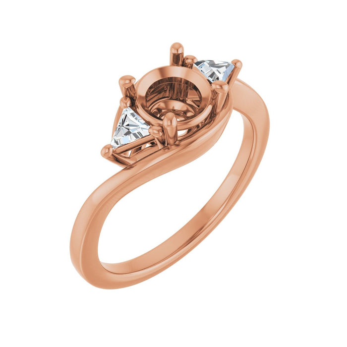 14K Rose Gold 6.5 mm Round 1/4 CTW Lab-Grown Diamond Semi-Set Engagement Ring