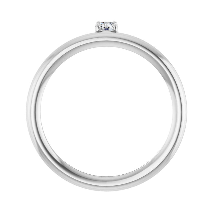 14K White Gold 1/10 CT Lab-Grown Diamond Stackable Ring