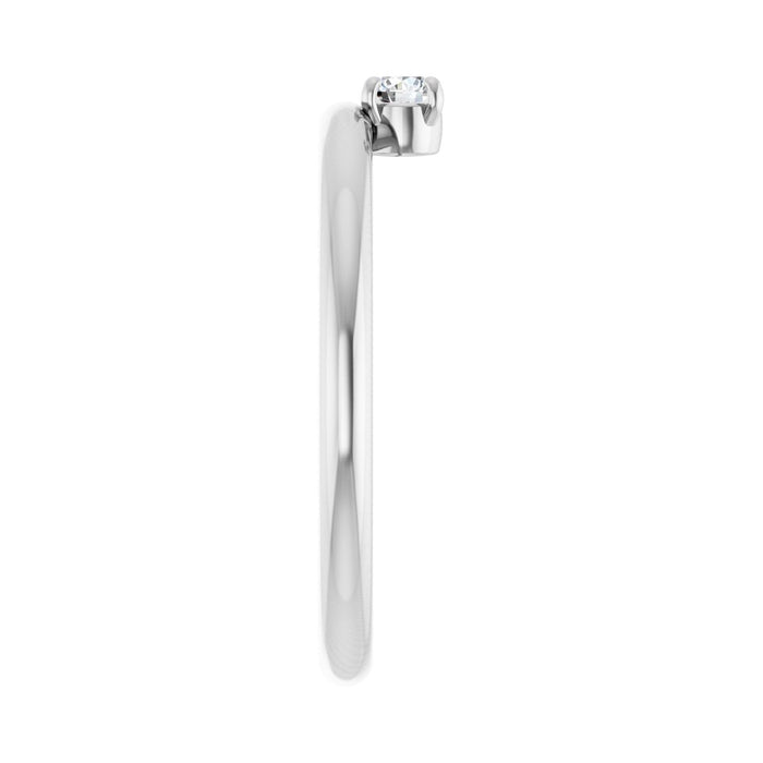 14K White Gold 1/10 CT Lab-Grown Diamond Stackable Ring