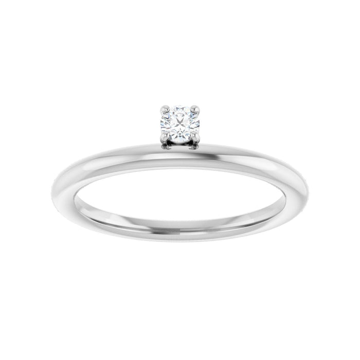 14K White Gold 1/10 CT Lab-Grown Diamond Stackable Ring