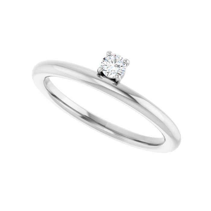 14K White Gold 1/10 CT Lab-Grown Diamond Stackable Ring