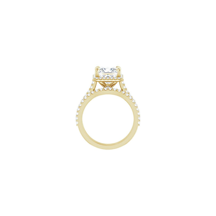 14K Yellow Gold 7.5x7.5 mm Square 3/8 CTW Lab-Grown Diamond Semi-Set Engagement Ring