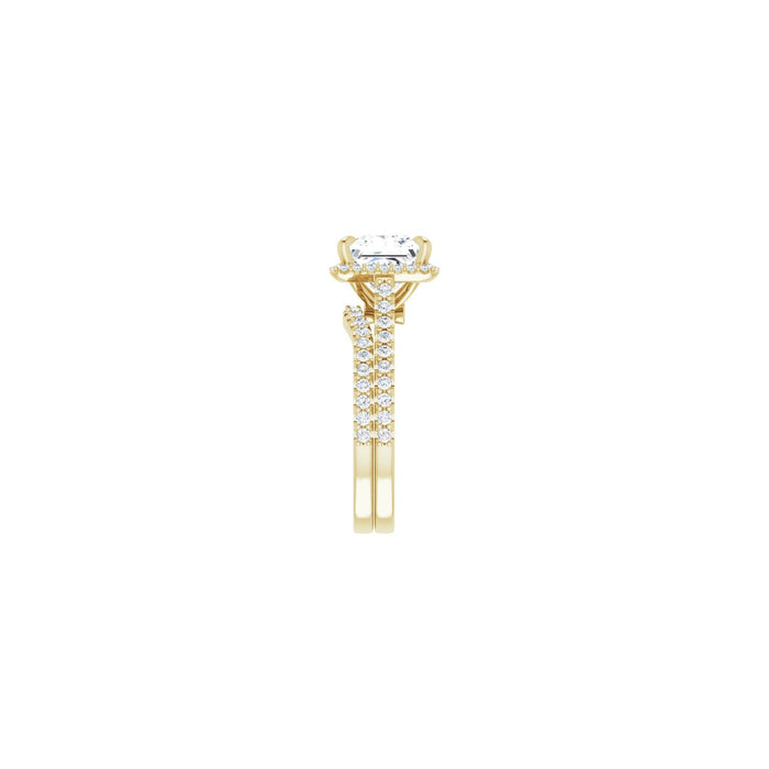 14K Yellow Gold 7.5x7.5 mm Square 3/8 CTW Lab-Grown Diamond Semi-Set Engagement Ring