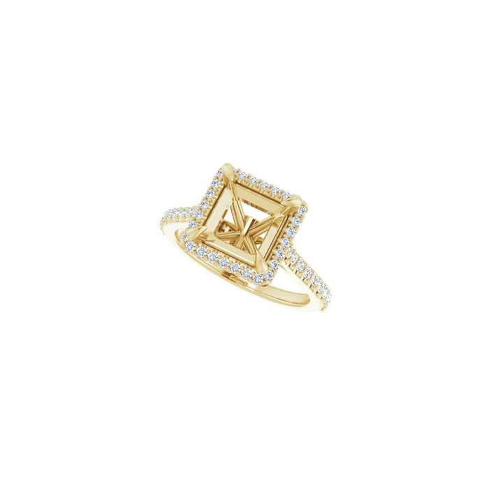 14K Yellow Gold 7.5x7.5 mm Square 3/8 CTW Lab-Grown Diamond Semi-Set Engagement Ring