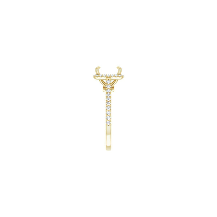 14K Yellow Gold 7.5x7.5 mm Square 3/8 CTW Lab-Grown Diamond Semi-Set Engagement Ring