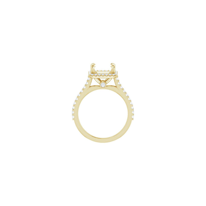 14K Yellow Gold 7.5x7.5 mm Square 3/8 CTW Lab-Grown Diamond Semi-Set Engagement Ring