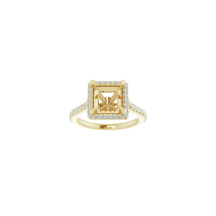 14K Yellow Gold 7.5x7.5 mm Square 3/8 CTW Lab-Grown Diamond Semi-Set Engagement Ring
