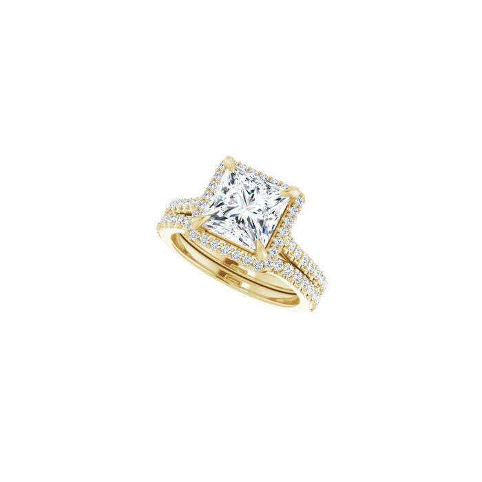 14K Yellow Gold 7.5x7.5 mm Square 3/8 CTW Lab-Grown Diamond Semi-Set Engagement Ring