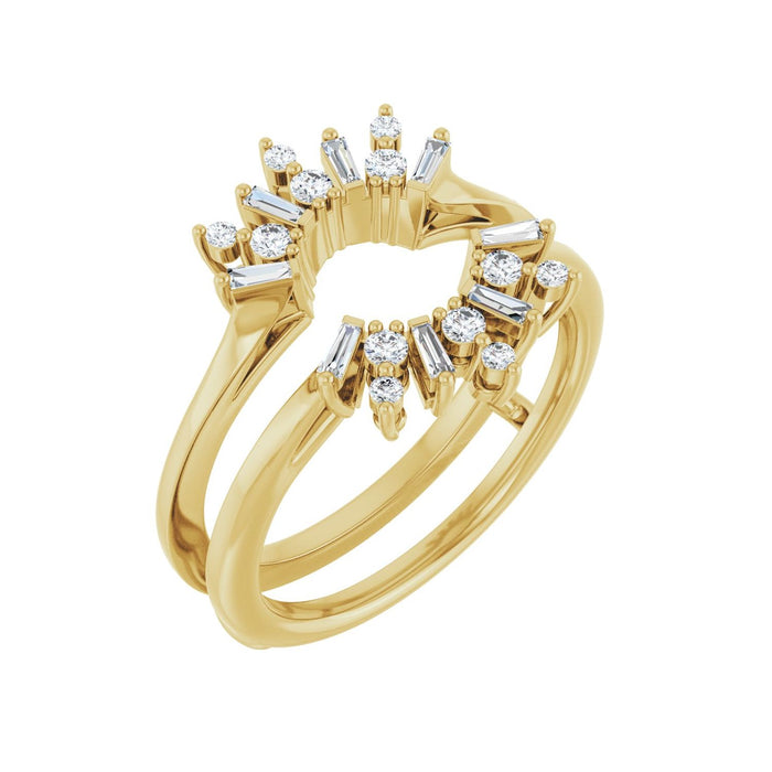14K Yellow Gold 1/3 CTW Lab-Grown Diamond Art Deco Ring Guard