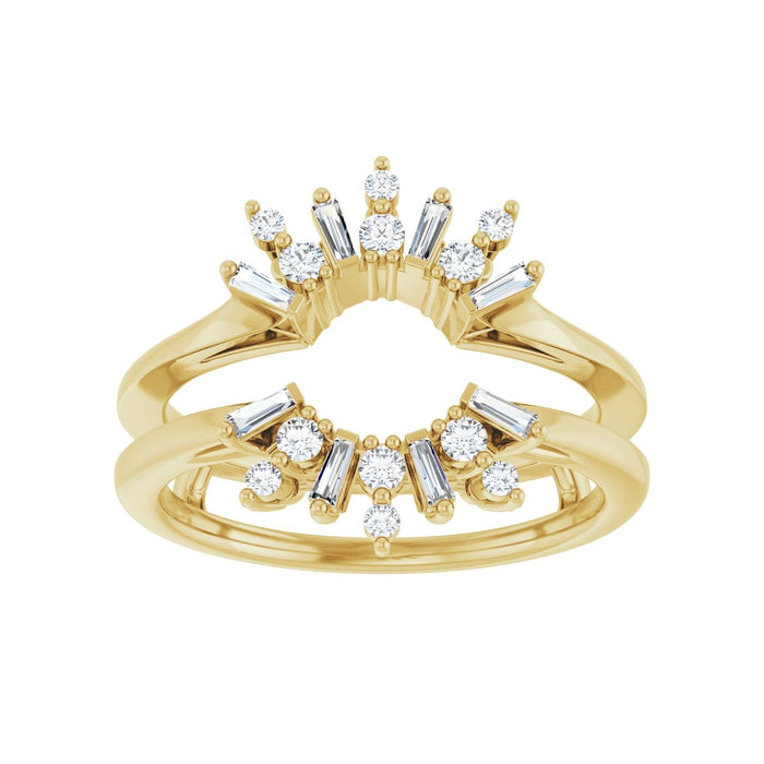 14K Yellow Gold 1/3 CTW Lab-Grown Diamond Art Deco Ring Guard