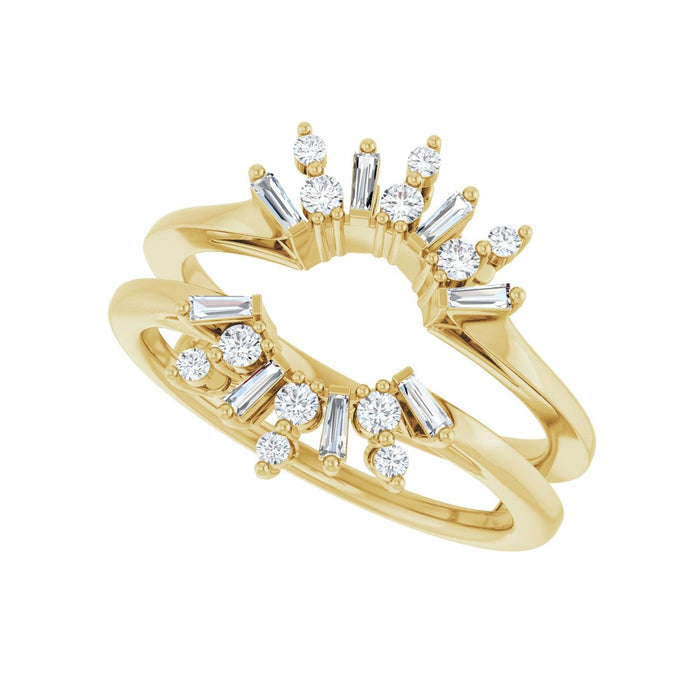 14K Yellow Gold 1/3 CTW Lab-Grown Diamond Art Deco Ring Guard