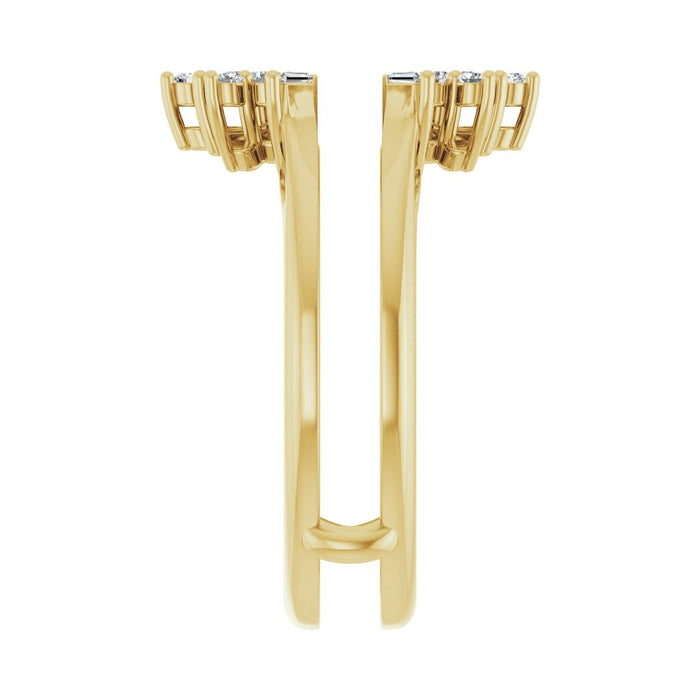14K Yellow Gold 1/3 CTW Lab-Grown Diamond Art Deco Ring Guard