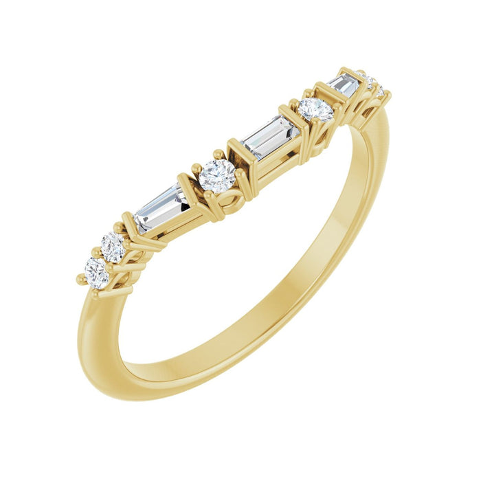 14K Yellow Gold 1/5 CTW Lab-Grown Diamond Contour Band