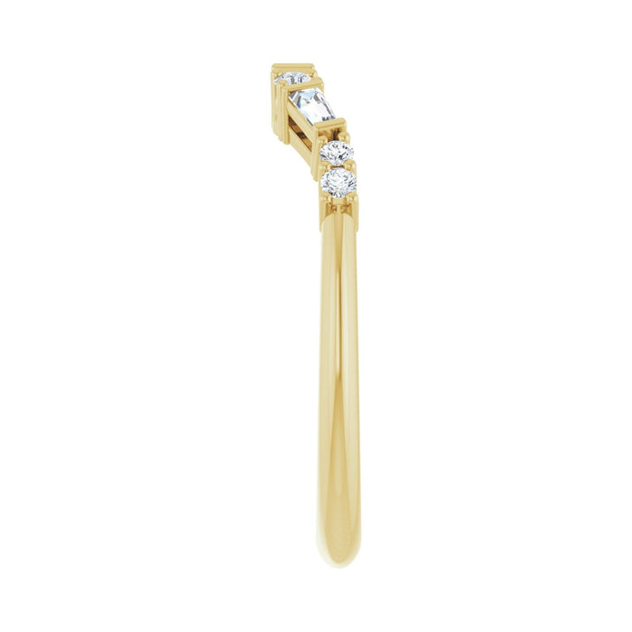 14K Yellow Gold 1/5 CTW Lab-Grown Diamond Contour Band