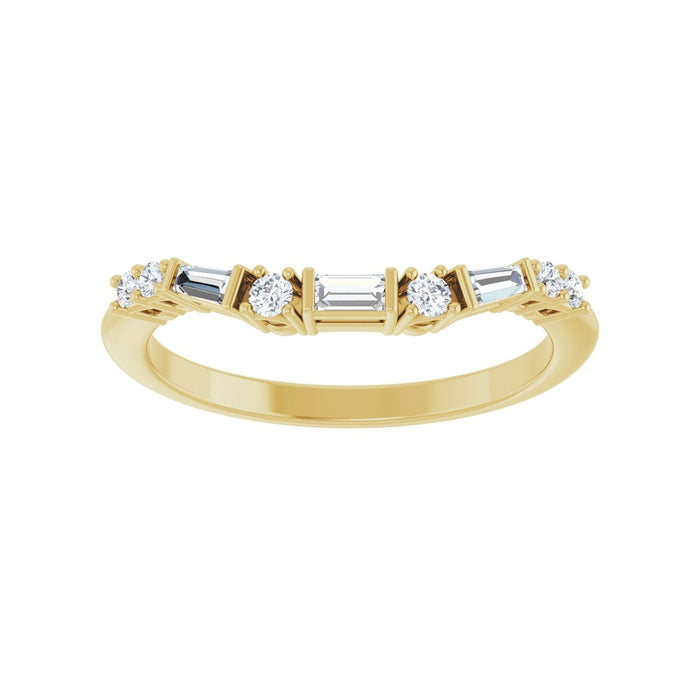 14K Yellow Gold 1/5 CTW Lab-Grown Diamond Contour Band