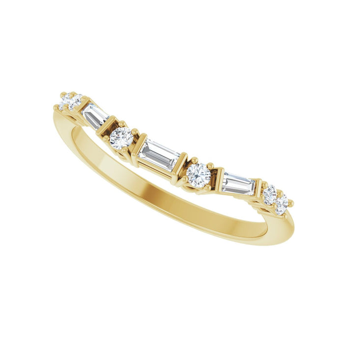 14K Yellow Gold 1/5 CTW Lab-Grown Diamond Contour Band