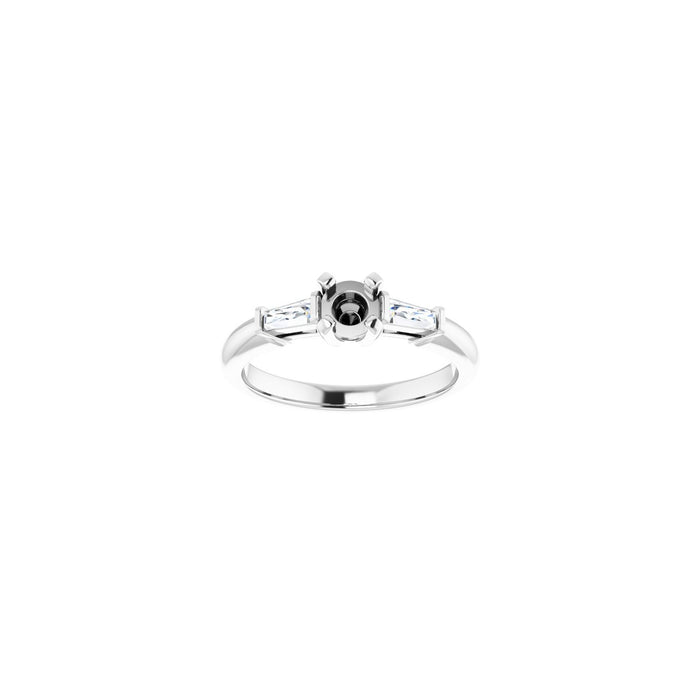 Platinum 4.4 mm Round 1/5 CTW Lab-Grown Diamond Semi-Set Engagement Ring