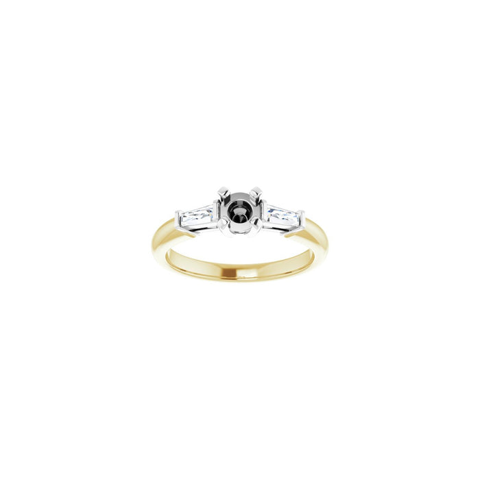 14K Yellow/White Gold 4.4 mm Round 1/5 CTW Lab-Grown Diamond Semi-Set Engagement Ring