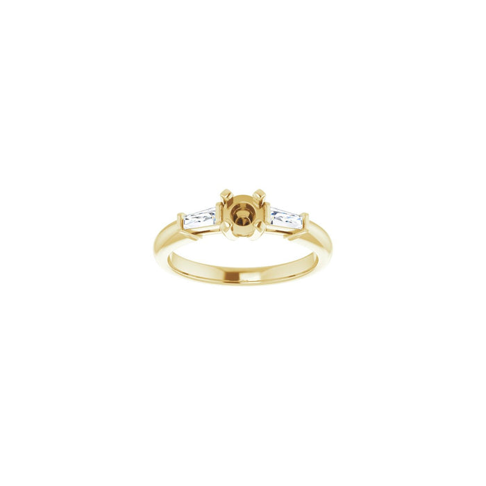 14K Yellow Gold 4.4 mm Round 1/5 CTW Lab-Grown Diamond Semi-Set Engagement Ring