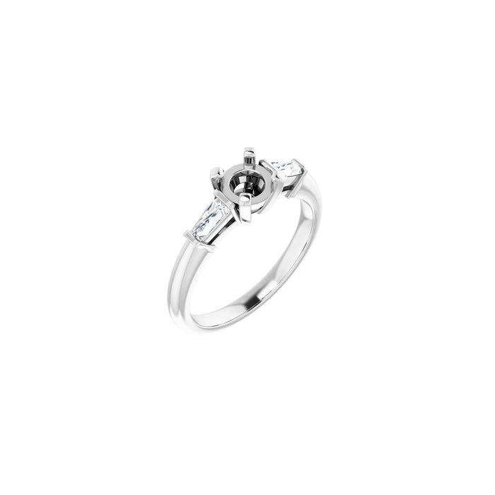 14K White Gold 5.5 mm Round 1/4 CTW Lab-Grown Diamond Semi-Set Engagement Ring