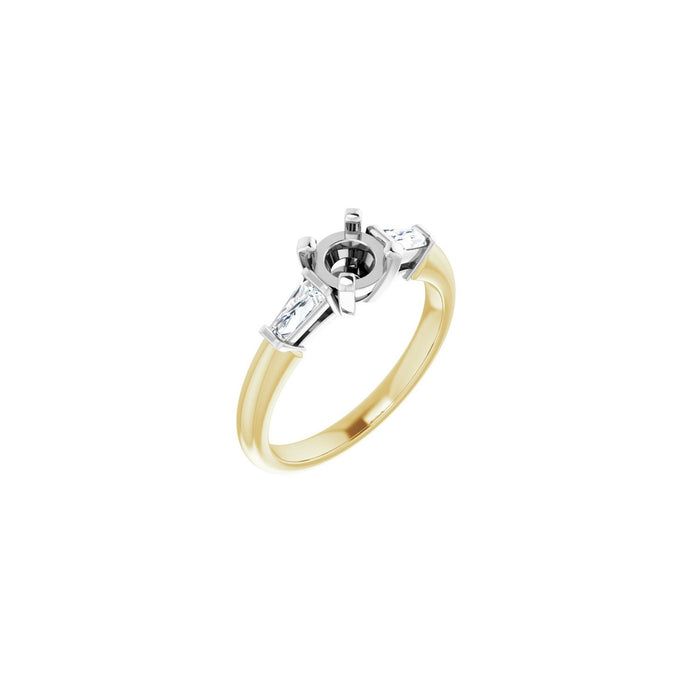 14K Yellow/White Gold 5.5 mm Round 1/4 CTW Lab-Grown Diamond Semi-Set Engagement Ring