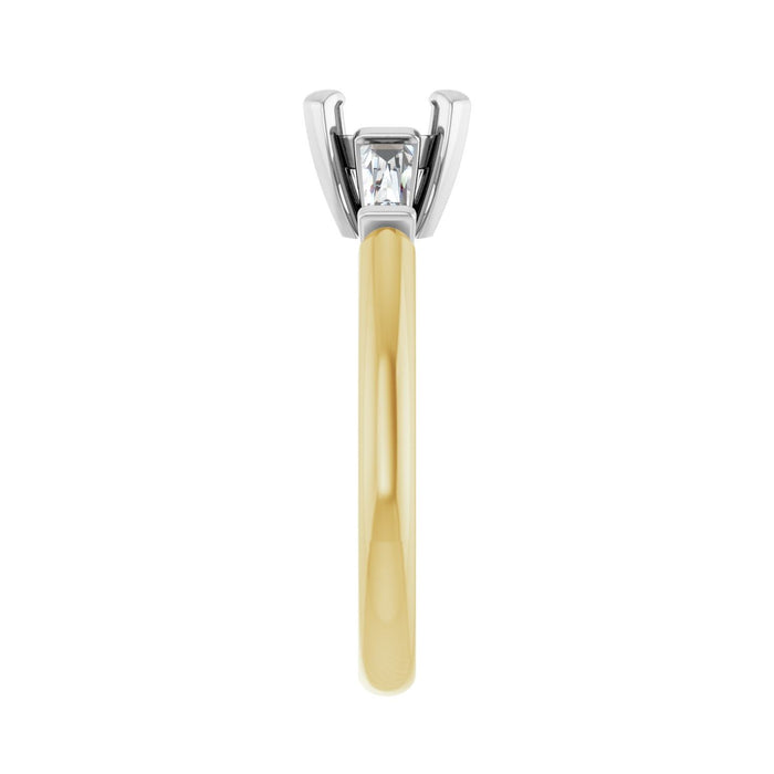 14K Yellow/White Gold 7 mm Round 1/5 CTW Lab-Grown Diamond Semi-Set Engagement Ring
