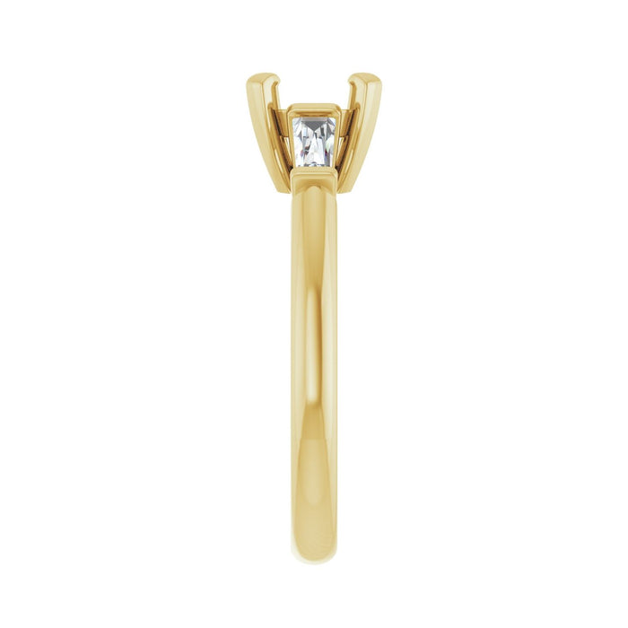 14K Yellow Gold 7 mm Round 1/5 CTW Lab-Grown Diamond Semi-Set Engagement Ring