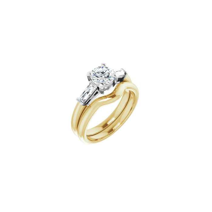 14K Yellow/White Gold 6 mm Round 1/5 CTW Lab-Grown Diamond Semi-Set Engagement Ring