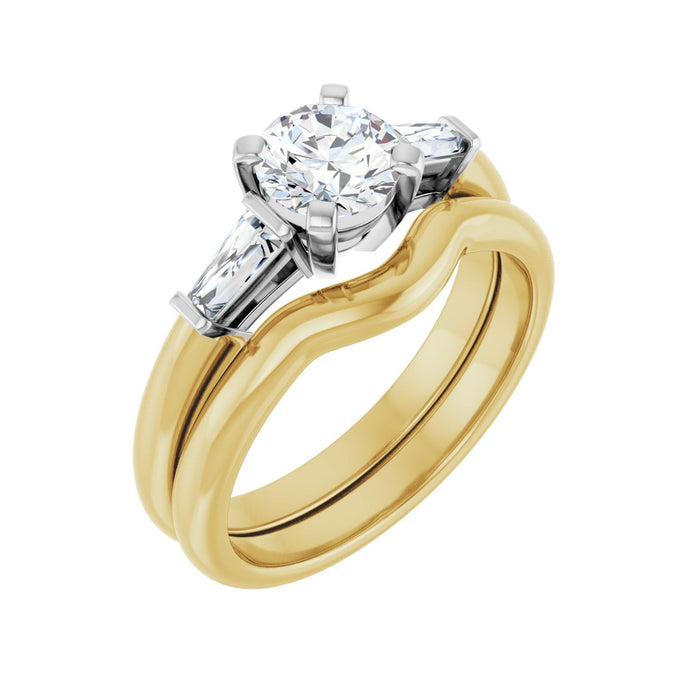 14K Yellow/White Gold 5.8 mm Round 1/4 CTW Lab-Grown Diamond Semi-Set Engagement Ring