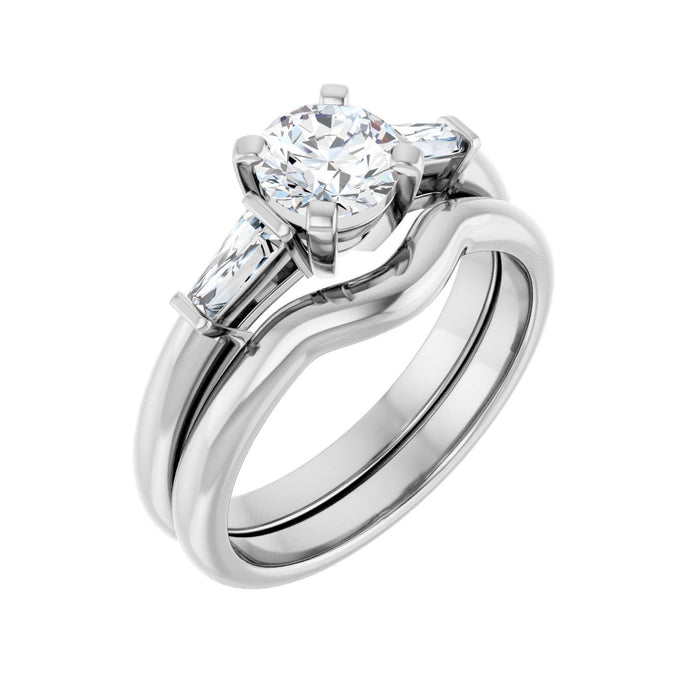 Platinum 5.8 mm Round 1/4 CTW Lab-Grown Diamond Semi-Set Engagement Ring