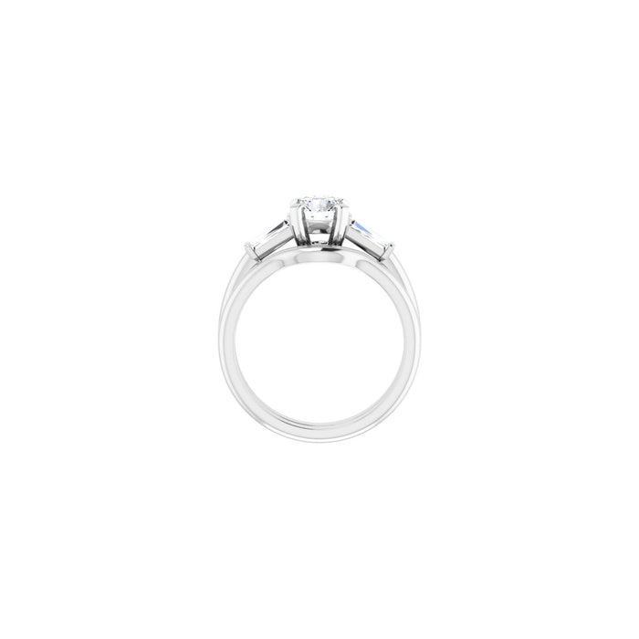 14K White Gold 6 mm Round 1/5 CTW Lab-Grown Diamond Semi-Set Engagement Ring