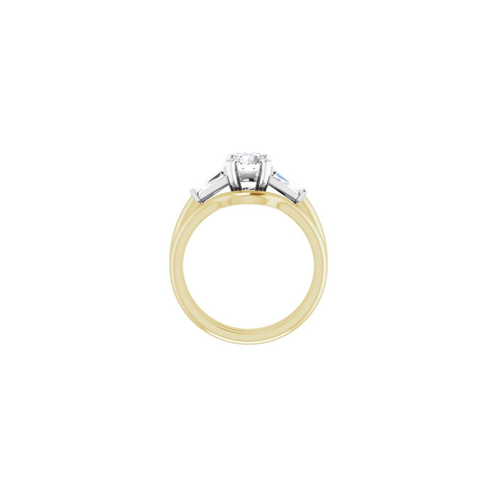 14K Yellow/White Gold 6 mm Round 1/5 CTW Lab-Grown Diamond Semi-Set Engagement Ring