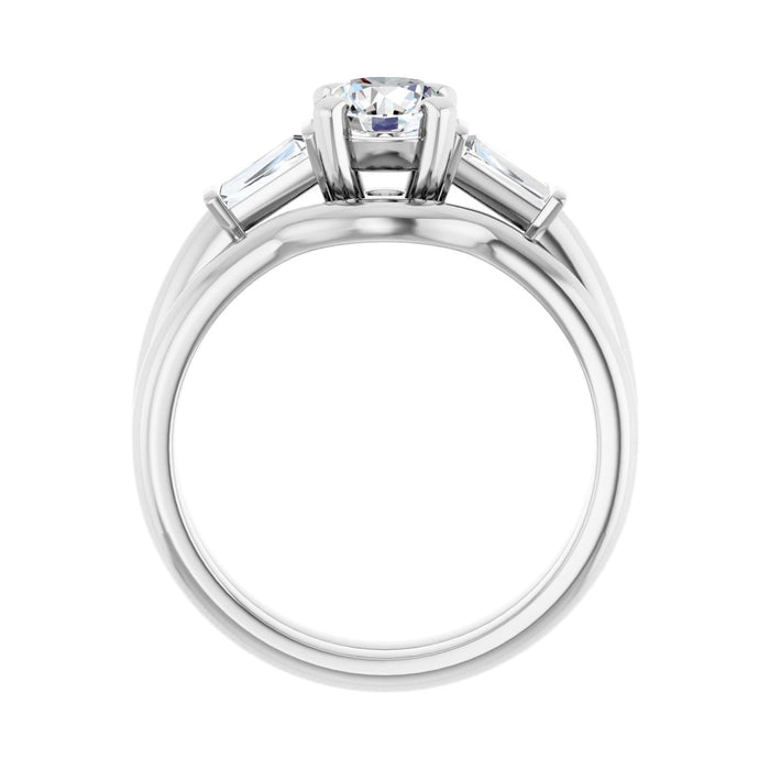 Platinum 5.8 mm Round 1/4 CTW Lab-Grown Diamond Semi-Set Engagement Ring