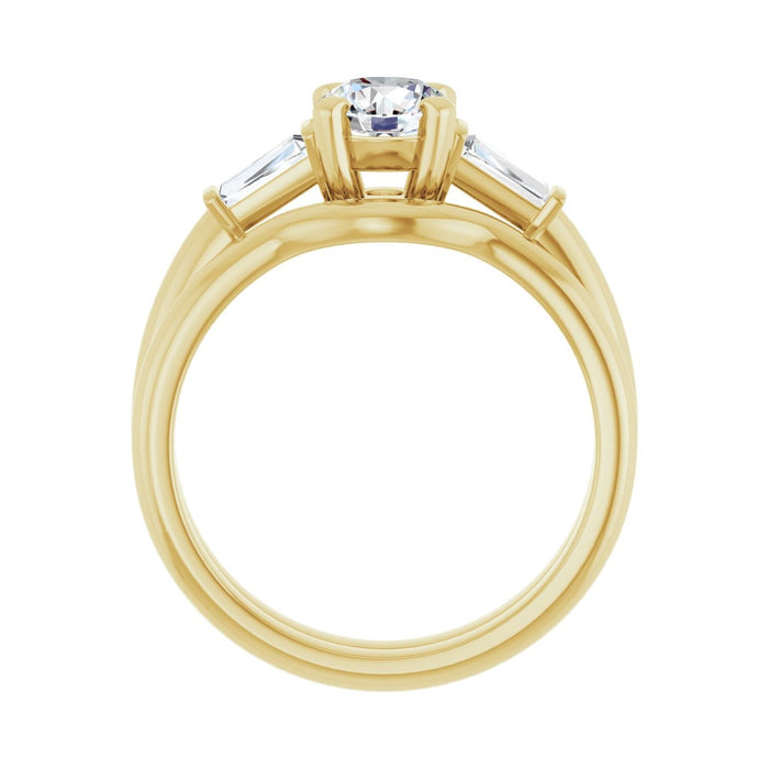 14K Yellow Gold 5.8 mm Round 1/4 CTW Lab-Grown Diamond Semi-Set Engagement Ring