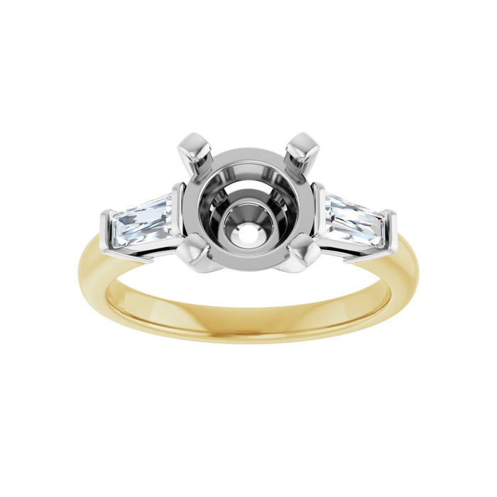 14K Yellow/White Gold 8 mm Round 1/3 CTW Lab-Grown Diamond Semi-Set Engagement Ring