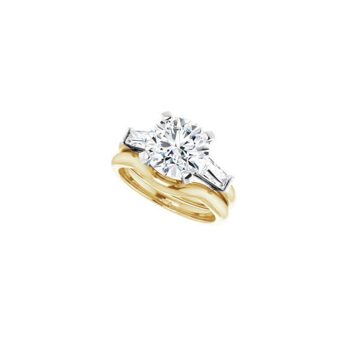 14K Yellow/White Gold 9 mm Round 1/2 CTW Lab-Grown Diamond Semi-Set Engagement Ring