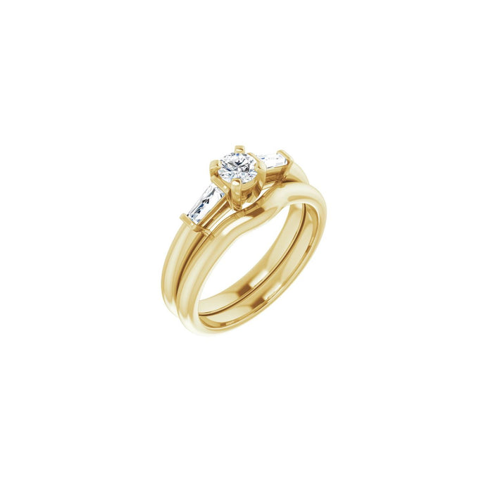 14K Yellow Gold 4.1 mm Round 1/5 CTW Lab-Grown Diamond Semi-Set Engagement Ring