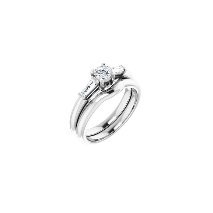 Platinum 4.1 mm Round 1/5 CTW Lab-Grown Diamond Semi-Set Engagement Ring