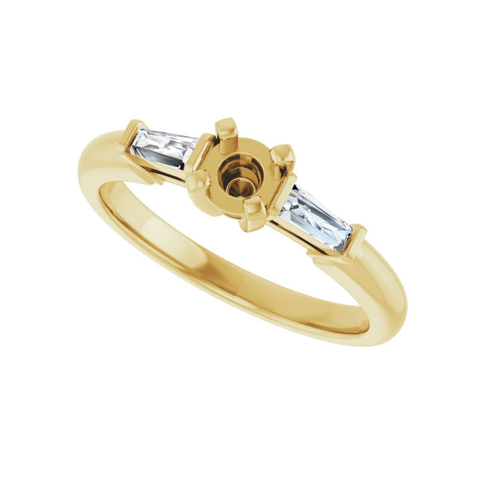 14K Yellow Gold 4.1 mm Round 1/5 CTW Lab-Grown Diamond Semi-Set Engagement Ring