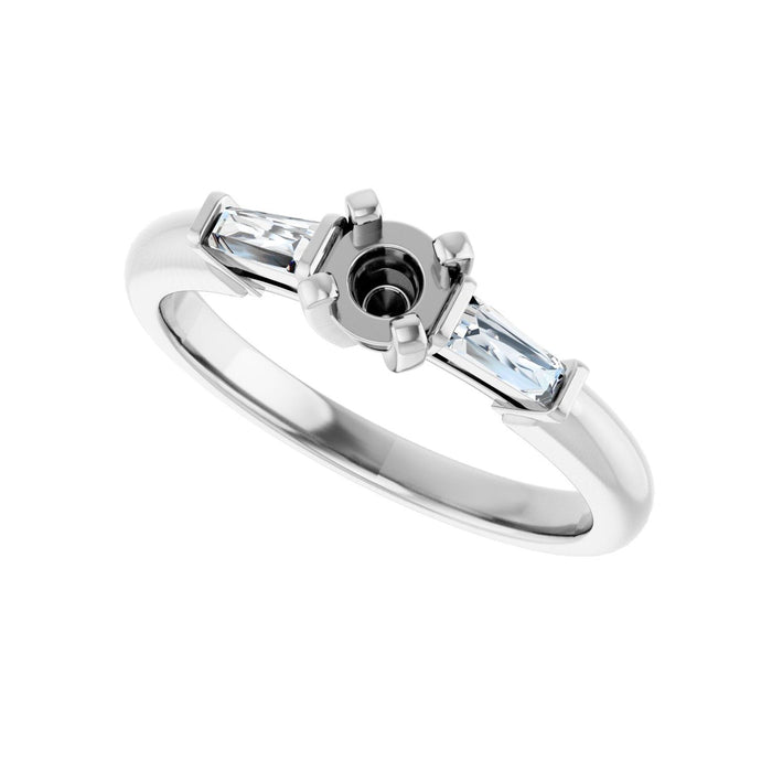 14K White Gold 4.1 mm Round 1/5 CTW Lab-Grown Diamond Semi-Set Engagement Ring