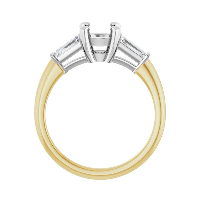 14K Yellow/White Gold 6.5 mm Round 1/5 CTW Lab-Grown Diamond Semi-Set Engagement Ring