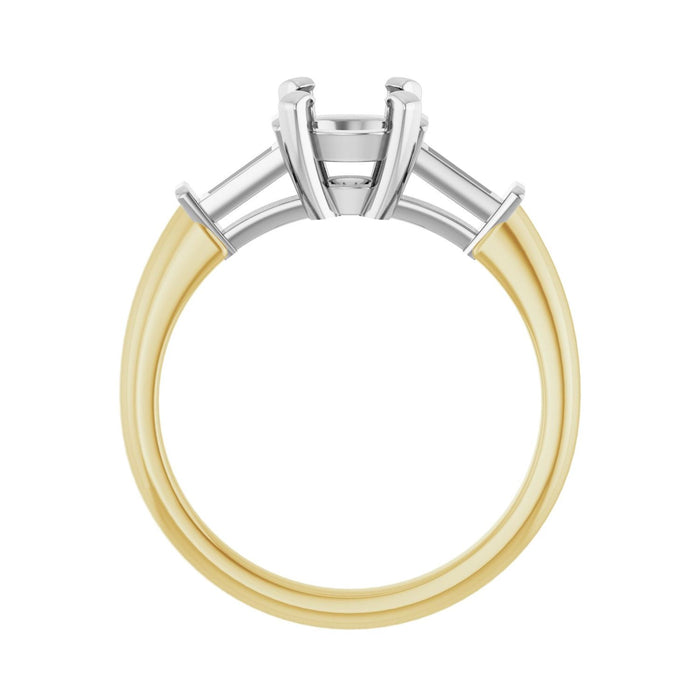 14K Yellow/White Gold 6.5 mm Round 1/5 CTW Lab-Grown Diamond Semi-Set Engagement Ring