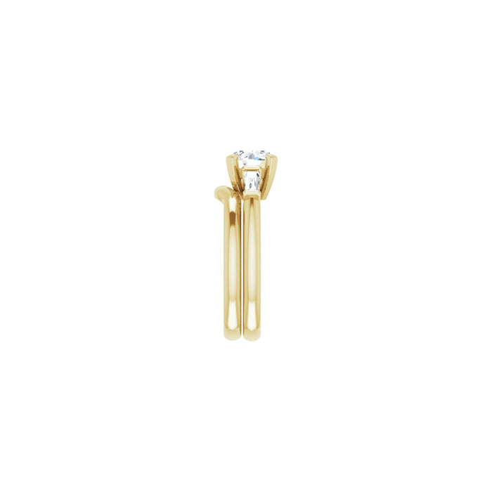 14K Yellow Gold 7 mm Round 1/5 CTW Lab-Grown Diamond Semi-Set Engagement Ring