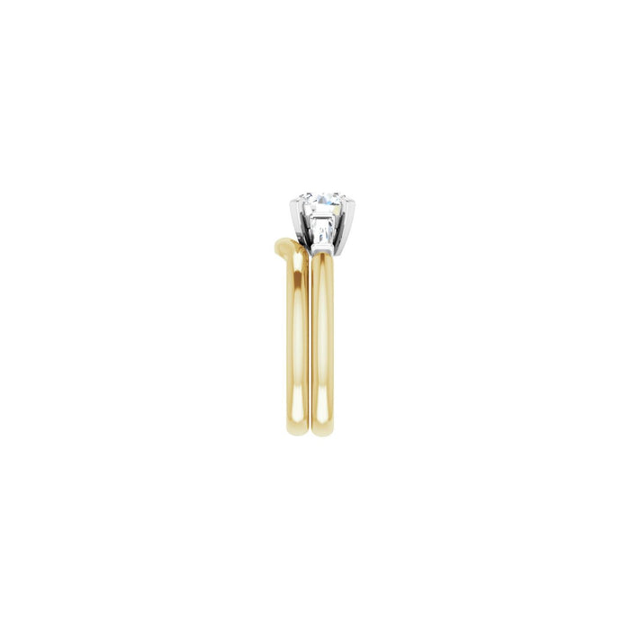14K Yellow/White Gold 7 mm Round 1/5 CTW Lab-Grown Diamond Semi-Set Engagement Ring