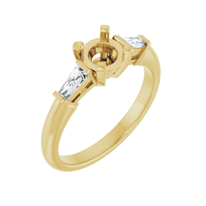 14K Yellow Gold 5.8 mm Round 1/4 CTW Lab-Grown Diamond Semi-Set Engagement Ring